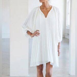 AYR sz S The Love Letter Elegant Off White Pleated Dress